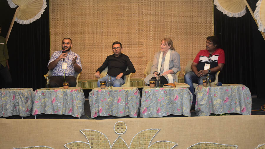  (From left) Auroni Mookerjee, Sujoy Chatterjee, Bodil Bitze Faber and Sumit Kumar Sanyal during the session Revival for Survival 