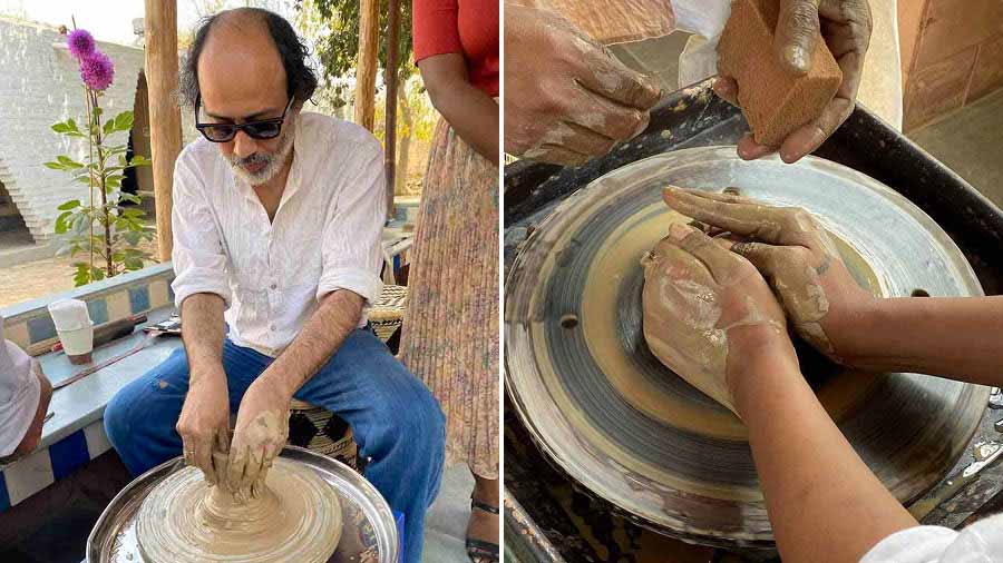 The pottery workshop at the Confetti handicrafts centre in Daronda, Birbhum