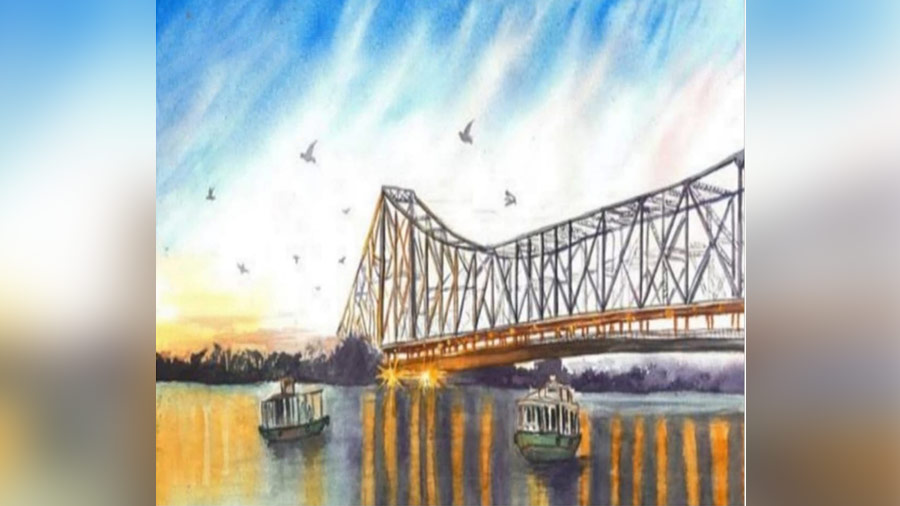 Approved painting of Howrah Bridge