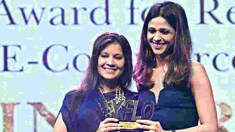 Arpita Agarwal (right), east head of BlinkIt, received the award in Retail and E-commerce category from Puja Goenka (left), past chairperson of 2016-17. “I feel that any woman needs a lot of family support and backing to do well on the professional front. I feel very lucky to have parents who always supported me, whether it was two months after my child was born or now when I’m looking to shift cities. When I received that award I realised that its support and backing which had got me here. It was a very heartwarming moment because it made me realise in that room with 500 other women, that the support which I may have taken for granted is not something that probably everyone had. I felt blessed and had so much gratitude for just having a family that said ‘we’re there’,” said Arpita.