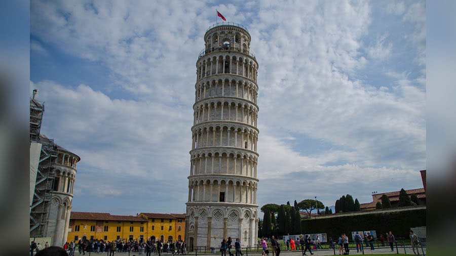 The Leaning Tower of Pisa, in Italy
