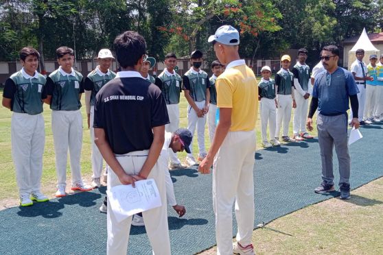 First Toss of the tournament between DPS Megacity and National English School 