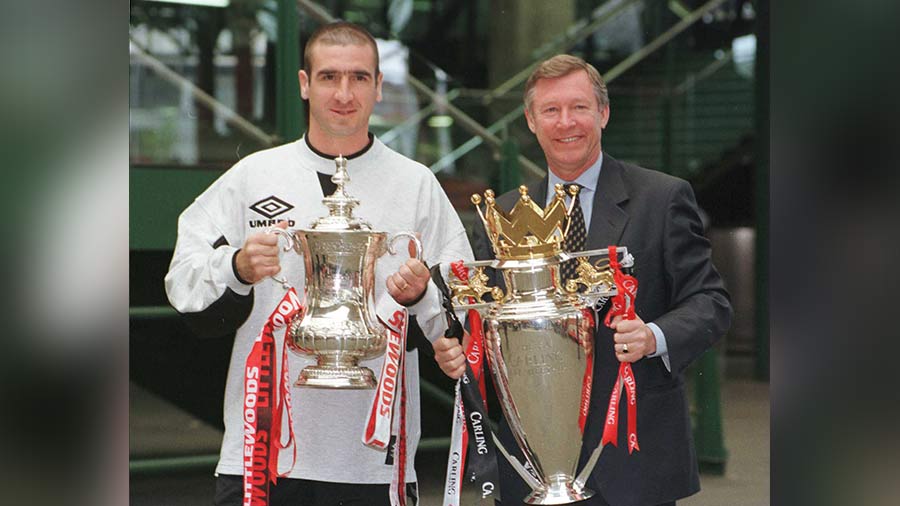 The Deadly Duo: Eric Cantona (left) with Alex Ferguson