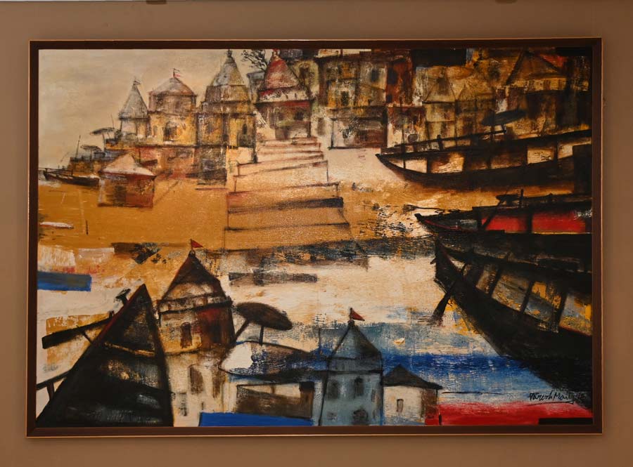 Glory of Paradise by Paresh Maity, an oil-and-acrylic work on canvas