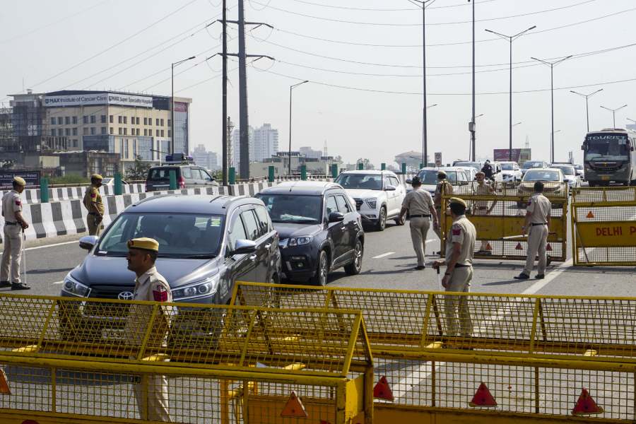 Vehicles entering Delhi were being checked and pickets were increased at Delhi-Ghazipur, Tikri and Singhu borders.
