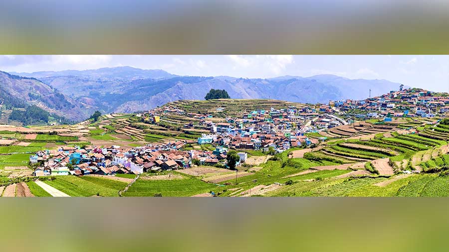 The terraced village of Poombarai, an hour away from Kodaikanal 