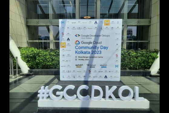 Entrance to Google Cloud Community Days 2023 organised by Google Developers Group Cloud Kolkata 
