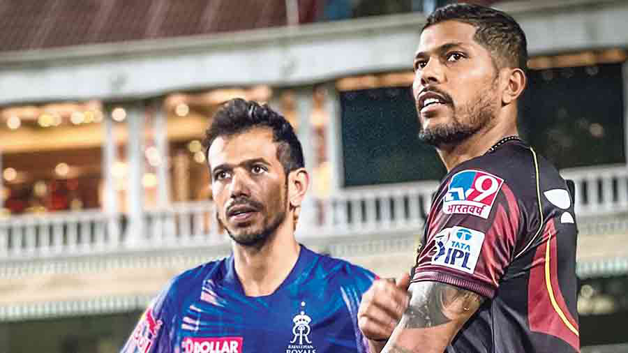 Yuzvendra Chahal (left) and Umesh Yadav will be key for their respective teams as RR visit Eden to take on KKR