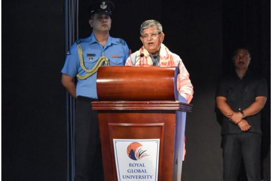 Shri. Gulab Chand Kataria, Honourable Governor of Assam addressing students of the Assam Royal Global University