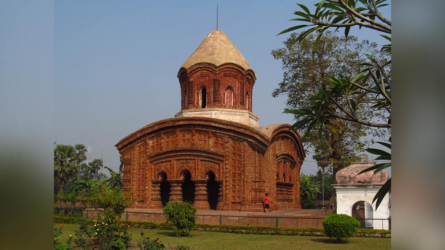 The Ekratna Ananta Basudev temple, built in 1679 by Raghab Datta Roy