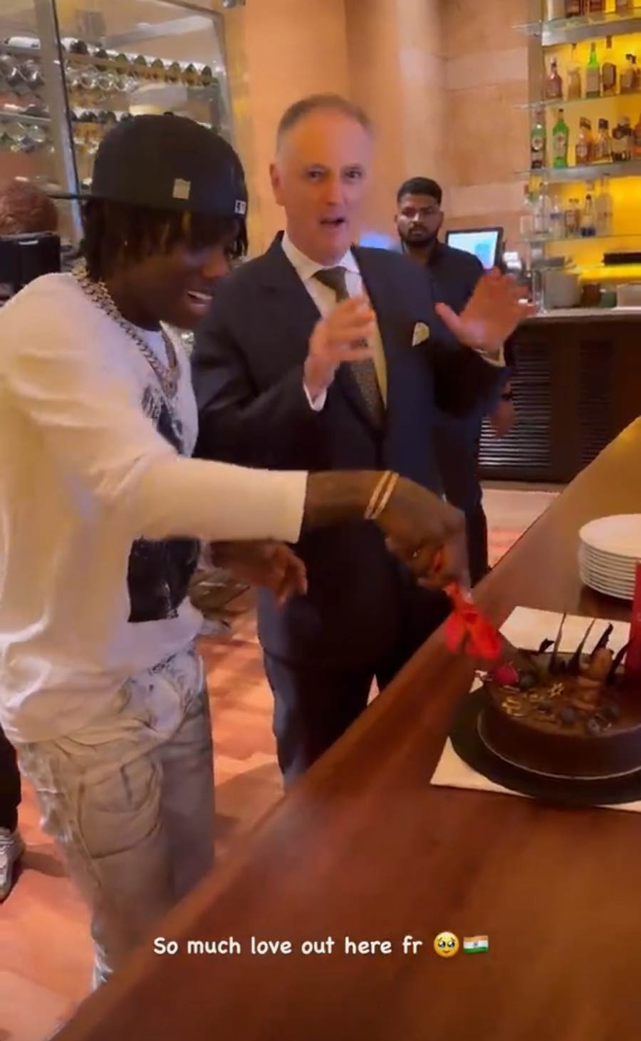 Rema shared a video of him cutting a cake before a dance performance. “So much love out here fr (for real),” he wrote. 