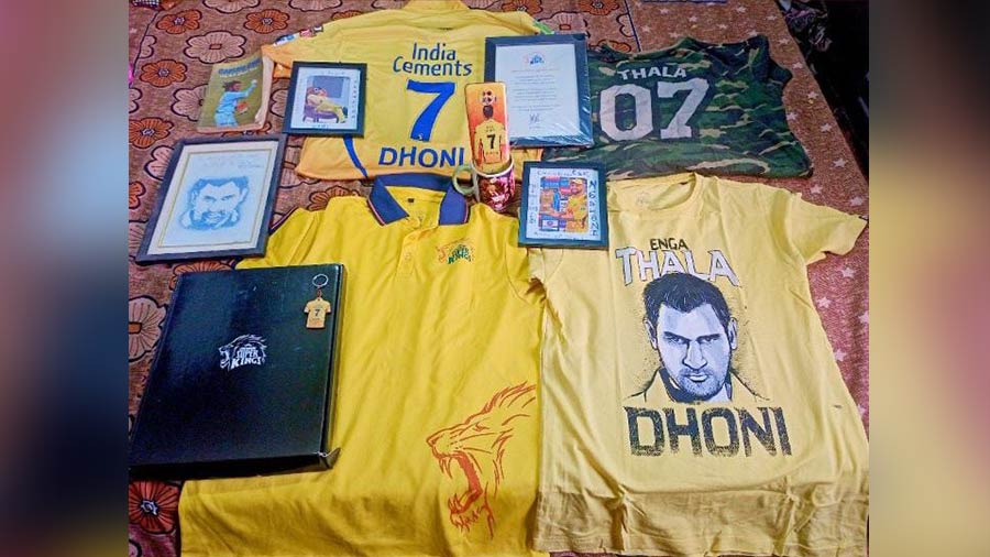 Sanju’s collection of Dhoni shirts