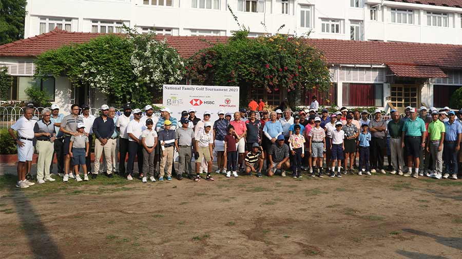 Participants at the tournament line up for a picture at Tollygunge Club, which hosted the second edition after the inaugural one in Pune