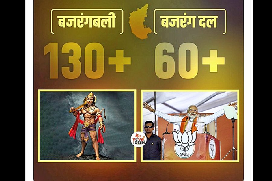 Bajrang Bali 130+, Bajrang Dal 60+ — another taunt at the BJP’s attempt to seek votes in Lord Hanuman’s name