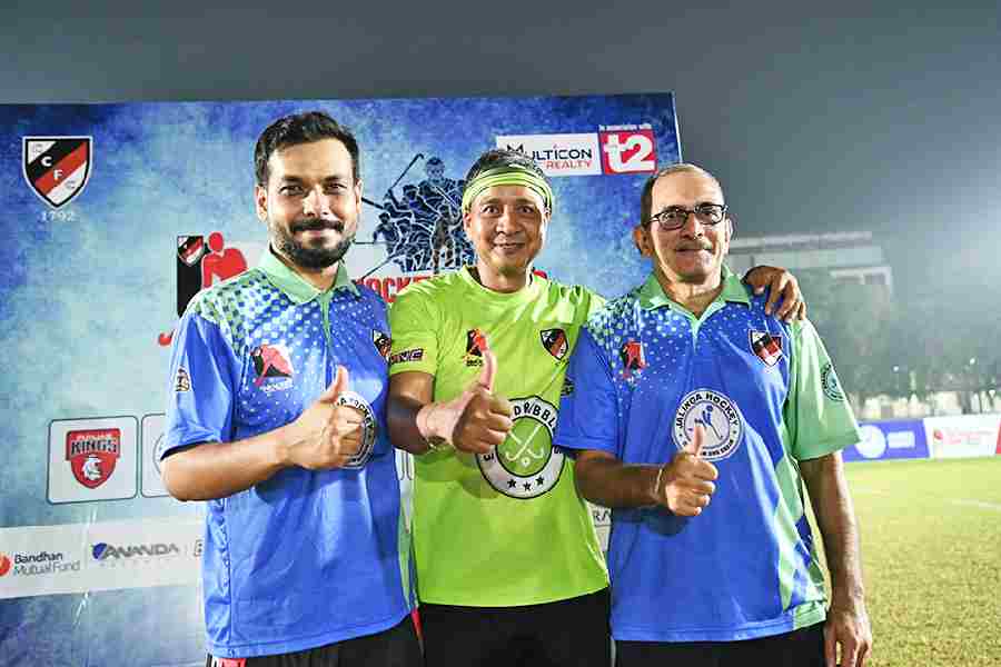 The Hockey Premier League 2023 Tournament Committee (left to right) Nirmalya Karmakar, Cyril Bruce Lindsay and Divyak Doshi.