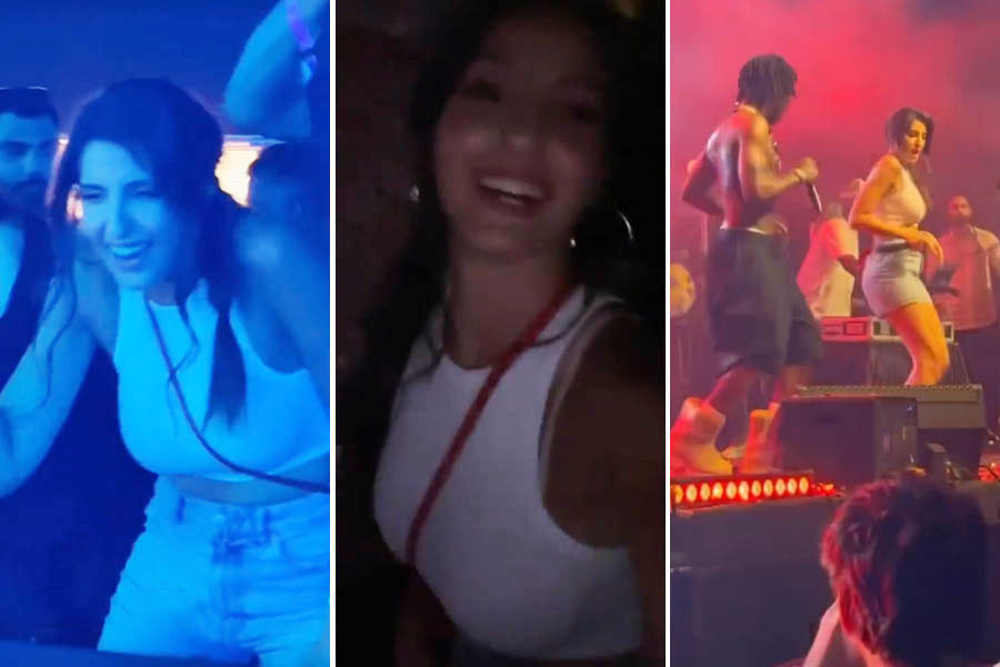 Nora Fatehi at Rema’s concert, Nora and Rema on stage