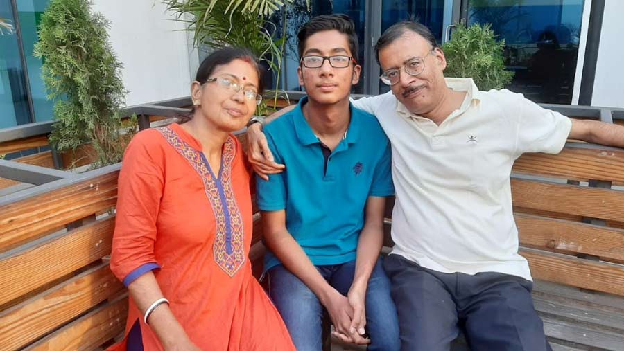 Sambit Mukhopadhyay with his parents