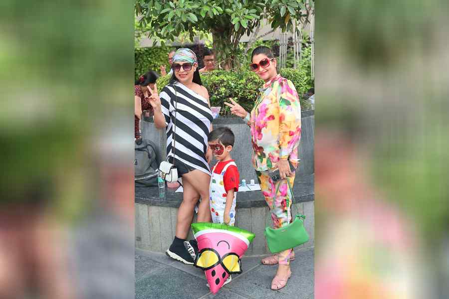 “From the ambience to the food, beat the heat. everything at the pool party gave us the ultimate summer vibes. Apart from enjoying the pool, kids also participated in so many fun activities. We loved the decor of the whole pool area,” said Ruby Jain (extreme left) with her son Aadwik and sister Rashmi Jain.