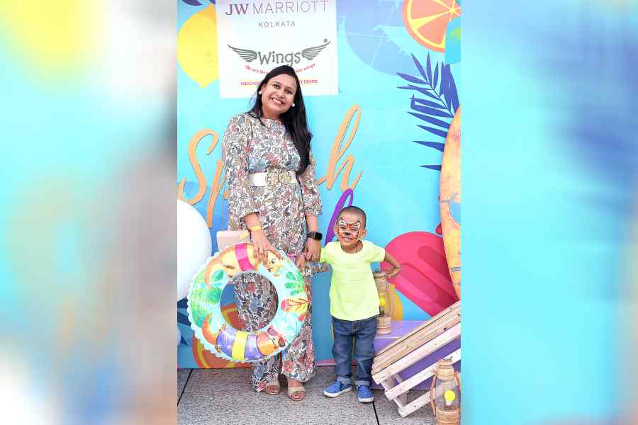 “The Kid’s pool party at JW Marriott was lovely. We had having a gala time. My son got face-painting done and he loved it. The party was very happening,” said Preeti Buthra with her son Kriyansh.