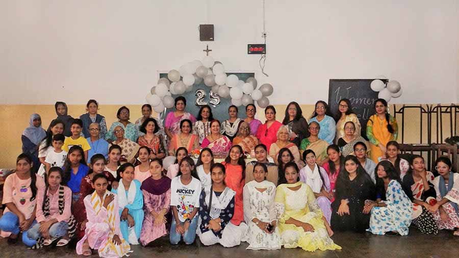 Students, teachers, former students and faculty of the Women’s Cell of Loreto College at the silver jubilee celebrations of the cell on Tuesday.