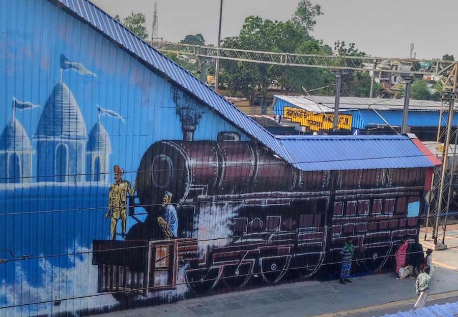A Heritage steam Locomotive Graffiti at Rampurhat station 