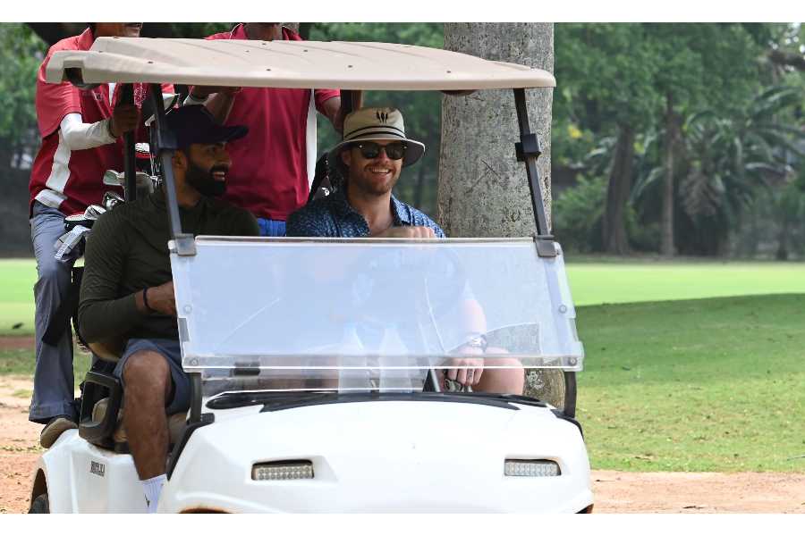 Ferguson and Narayan Jagadeesan at the greens. “It is very hot and we are only halfway through. So, it’s all even. It’s going to be an exciting last nine,” said New Zealand fast bowler, Lockie.