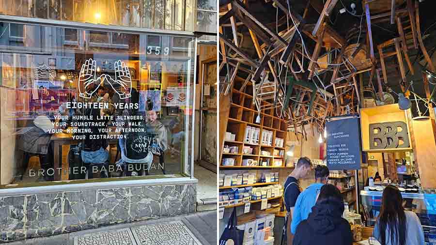 Brother Baba Budan is one of the seats of the city’s coffee culture, chairs hanging from the ceiling notwithstanding  