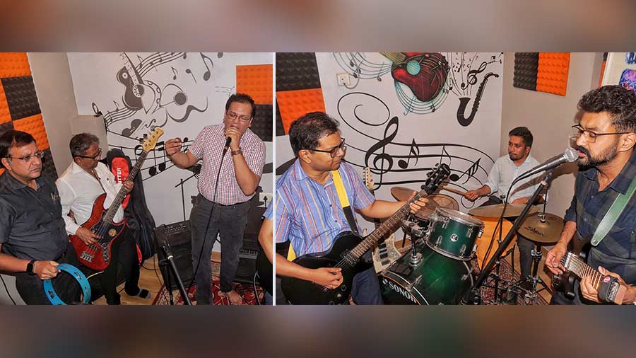 The band gets together for a jamming session at Bharadwaj’s home studio every Thursday