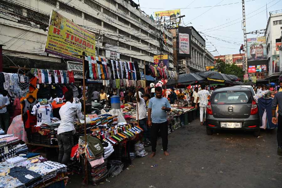 Hawker's stalls on road in the New Market area last week