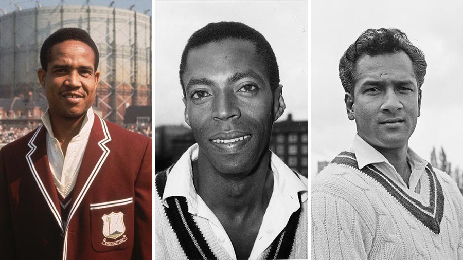 The visitors were a star-studded team with (left) Gary Sobers, (centre) Lance Gibbs and (right) Rohan Kanhai, among several others, as major attractions
