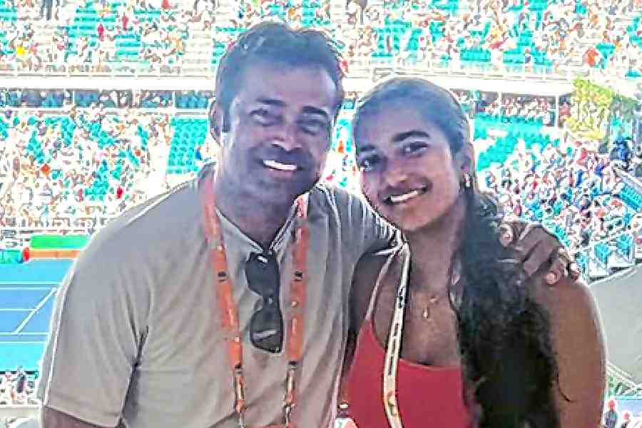 Leander with Aiyana at the Miami Open this year