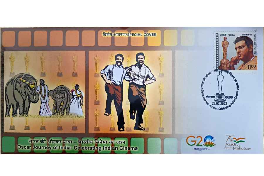The Oscarspecific special cover released by the West Bengal postal circle