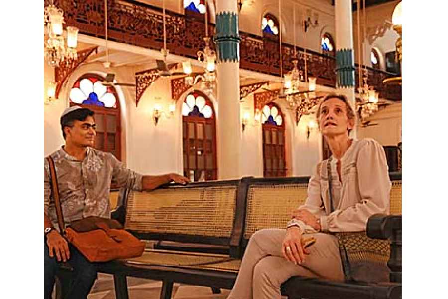 Geraldine Lenain with Iftekhar Ahsan at Beth El Synagogue