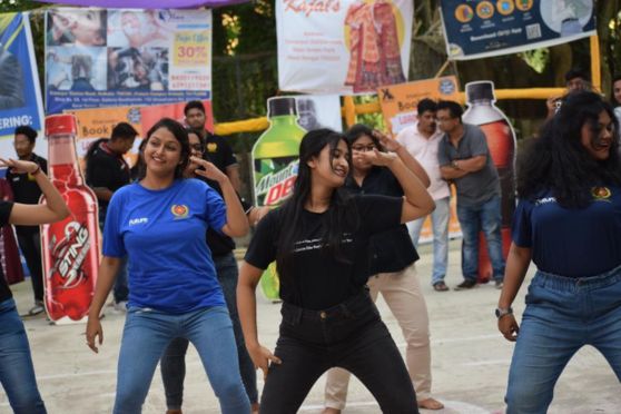 Flashmob was one of the most awaited events of Celluloid'23 which took place on the 14th of May 2023. Students of FIEM danced their heart out and gave a series of spectacular dance performances on Bollywood songs which lasted for about twenty minutes. The audience's jaws dropped in surprise to see such a well coordinated and beautifully choreographed performance.