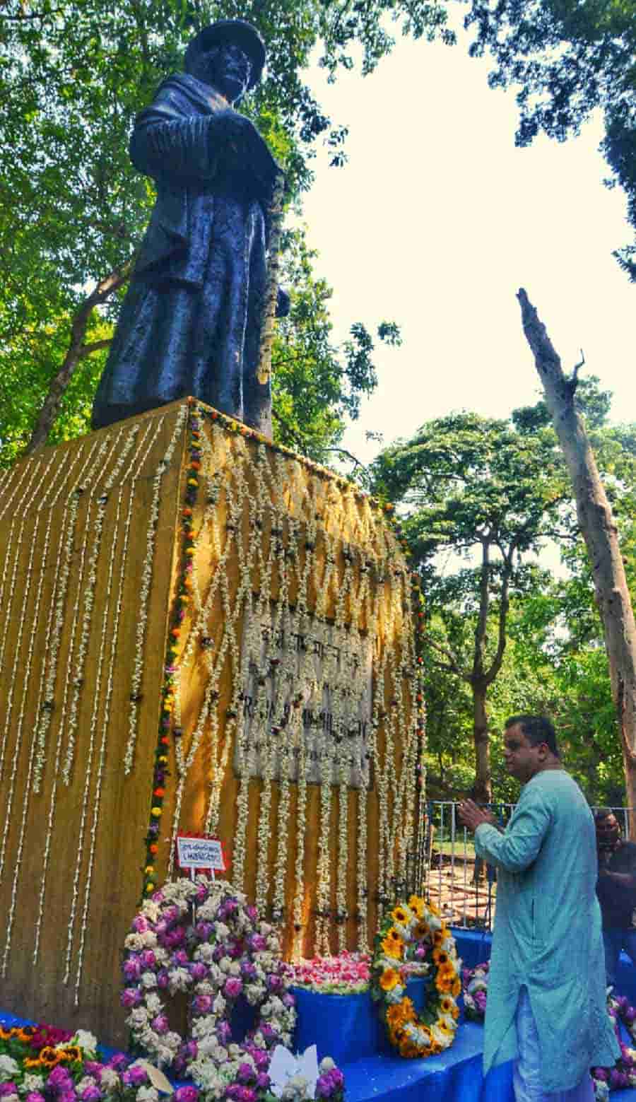 West Bengal education minister Bratya Basu paid tribute to Raja Rammohan Roy on the occasion of the reformer's 251st birth anniversary on Monday  