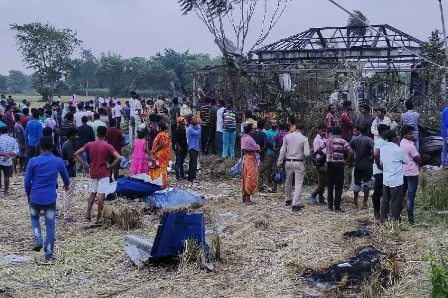 The site of the blast at Khadikul village near Egra in East Midnapore