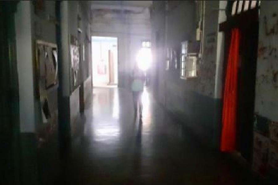 A dark corridor in an arts department of Jadavpur University on Tuesday afternoon