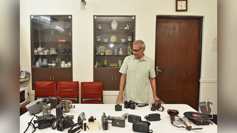Bansal has a collection of over 40 cameras and record players, all in perfect condition, some after over 60 years