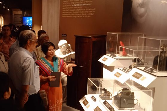 Prof Abhijit Chakrabarti being given the inaugural tour by Ms Aditi Ghose