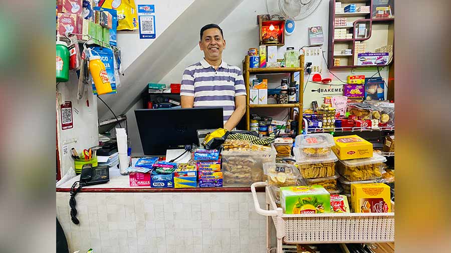Ashok Agarwal, who has been a permanent fixture behind the counter at the Wills Shop for decades