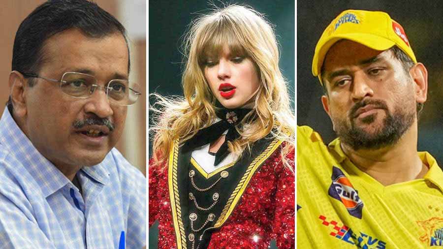 (L-R) Arvind Kejriwal, Taylor Swift and Mahendra Singh Dhoni are among the newsmakers of the week