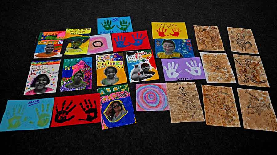 Some of the artwork made by the children