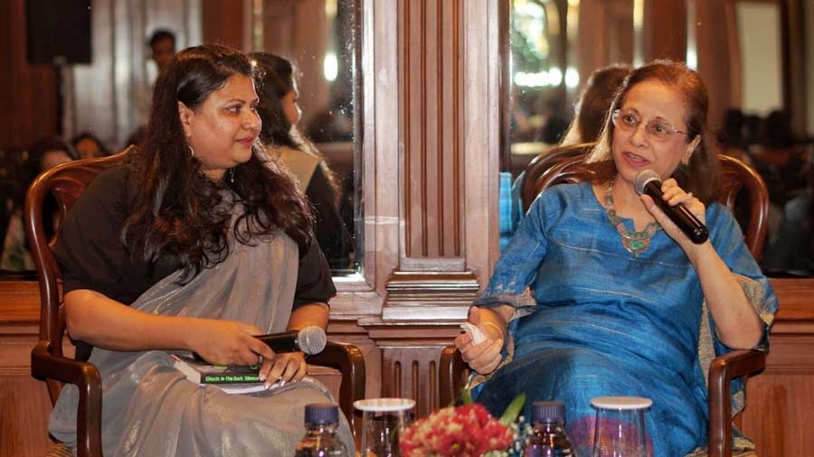 Nazia Yusuf Izuddin (left) in conversation with Krishan