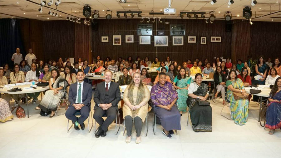 Senior officials of the US Consulate Kolkata and other participants on Tuesday.