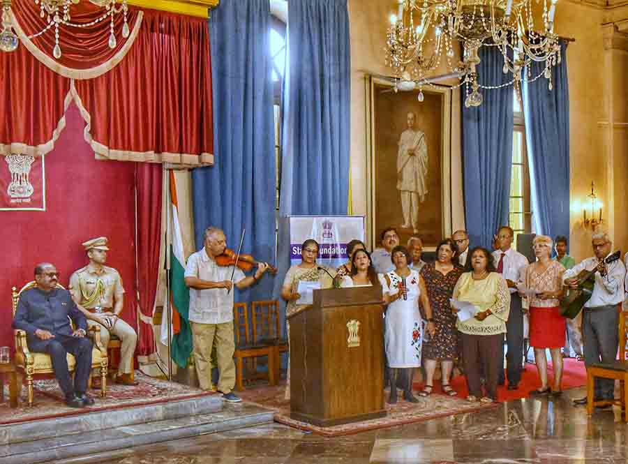Goa Association of Bengal performs at Raj Bhavan, Kolkata, in the presence of West Bengal Governor C.V. Ananda Bose. The occasion was State Foundation Day of Goa  
