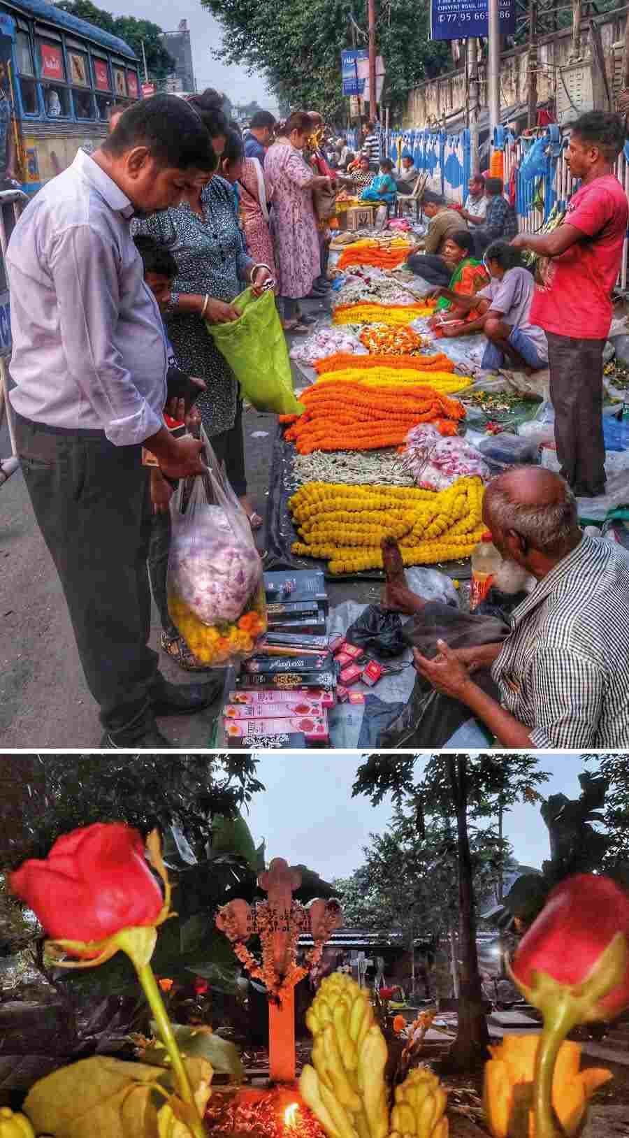 Roses to marigold garlands, myriad species of flowers were in huge demand right from early morning on Thursday even as Catholic Christians headed out to various cemeteries across Kolkata to pay respect to their forefathers on All Souls Day