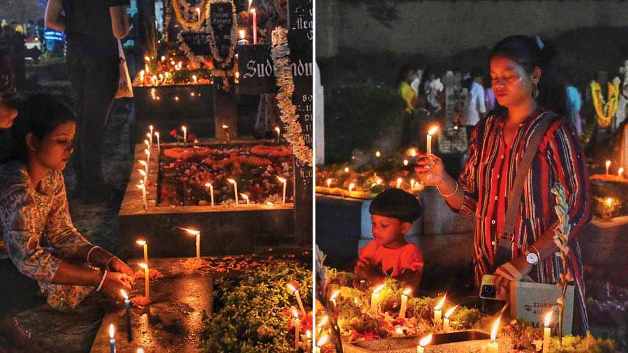 Flowers, candles and pictures of piety across Kolkata cemeteries on All Souls Day