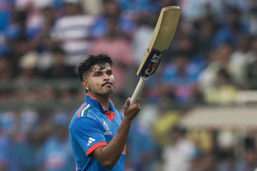 Shreyas Iyer at the Wankhede on Thursday.
