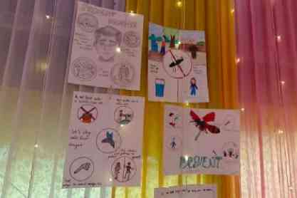 Paintings on dengue at a sit-and draw at DLF New Town Heights