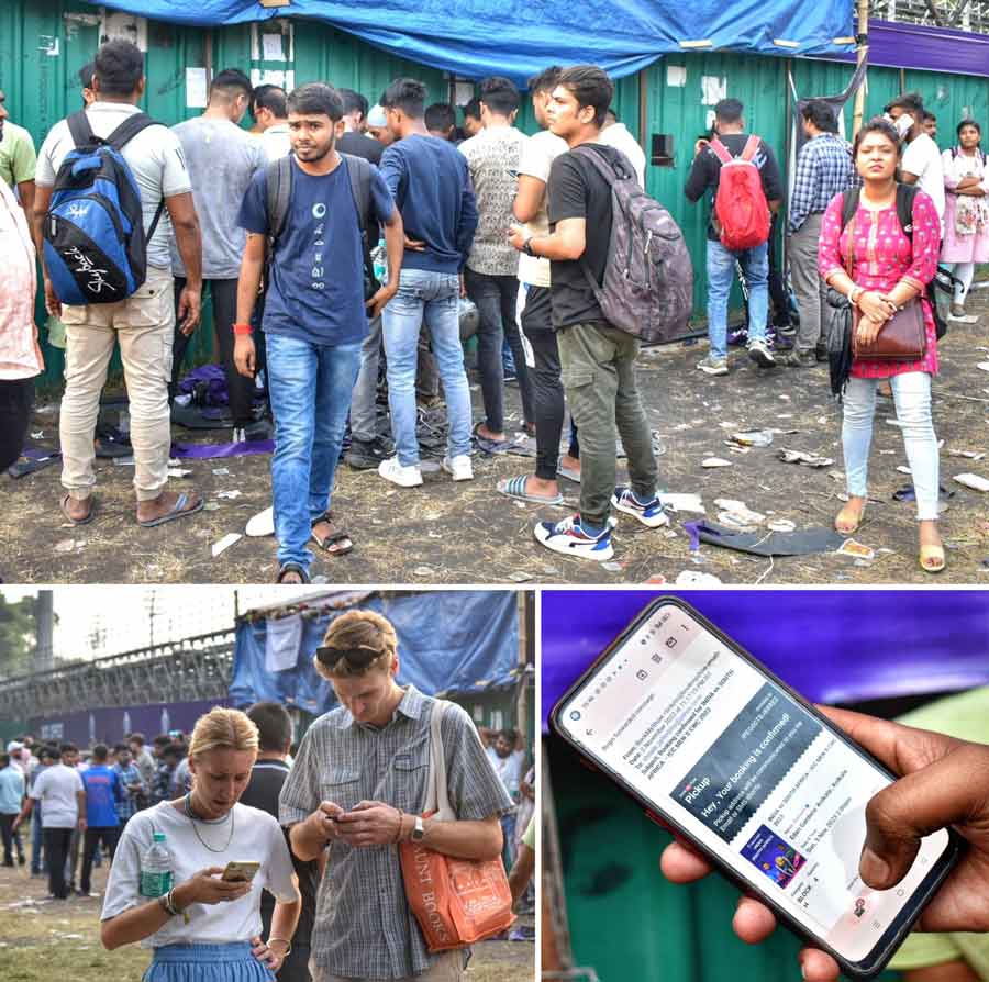 Amid the crowds of ticket-seekers at the Mohammaden Sporting ground on Friday, a South African couple were spotted trying to book online or offline tickets for the ICC World Cup India-South Africa match at Eden Gardens on Sunday